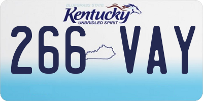 KY license plate 266VAY