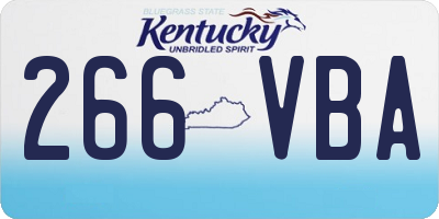 KY license plate 266VBA