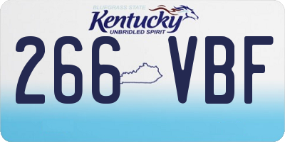 KY license plate 266VBF
