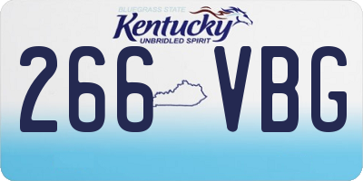KY license plate 266VBG