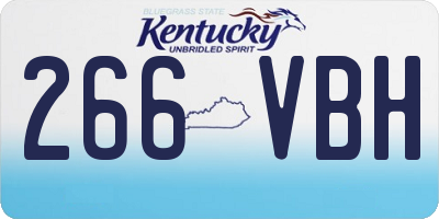 KY license plate 266VBH