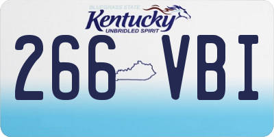 KY license plate 266VBI