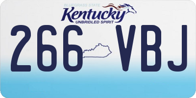 KY license plate 266VBJ