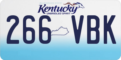 KY license plate 266VBK