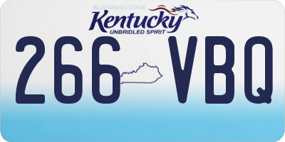 KY license plate 266VBQ