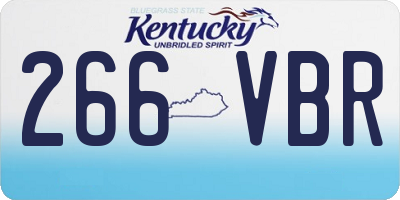 KY license plate 266VBR