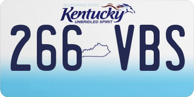 KY license plate 266VBS