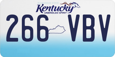 KY license plate 266VBV