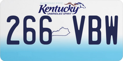 KY license plate 266VBW