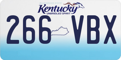 KY license plate 266VBX