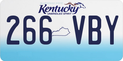 KY license plate 266VBY