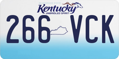 KY license plate 266VCK
