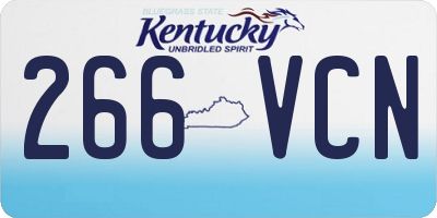 KY license plate 266VCN