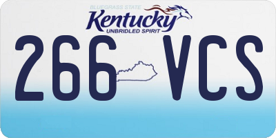 KY license plate 266VCS