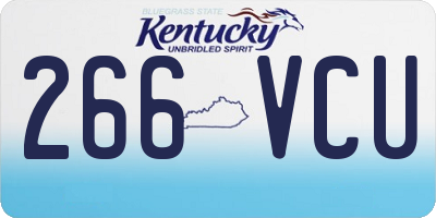 KY license plate 266VCU