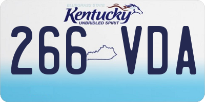 KY license plate 266VDA