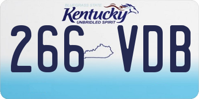 KY license plate 266VDB