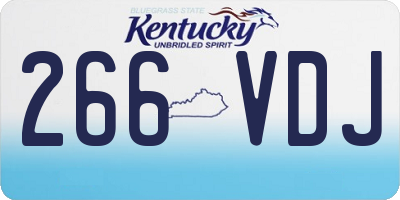 KY license plate 266VDJ