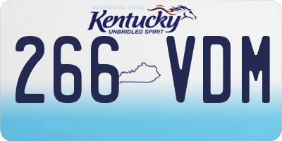 KY license plate 266VDM
