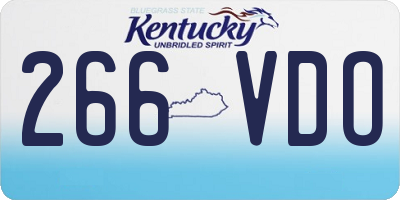 KY license plate 266VDO