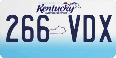 KY license plate 266VDX