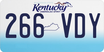 KY license plate 266VDY