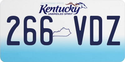 KY license plate 266VDZ