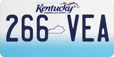 KY license plate 266VEA