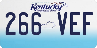 KY license plate 266VEF