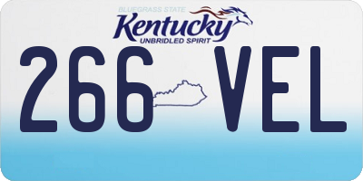 KY license plate 266VEL
