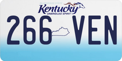 KY license plate 266VEN