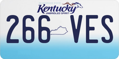 KY license plate 266VES