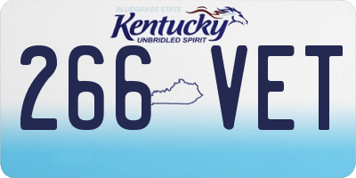 KY license plate 266VET
