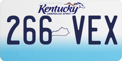 KY license plate 266VEX