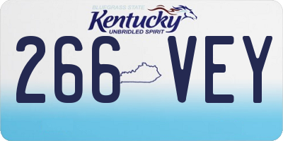 KY license plate 266VEY