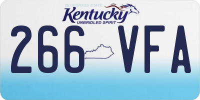 KY license plate 266VFA