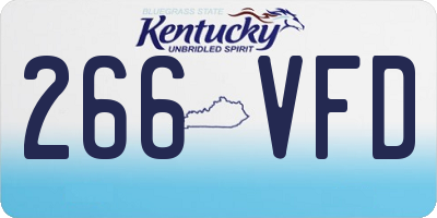 KY license plate 266VFD