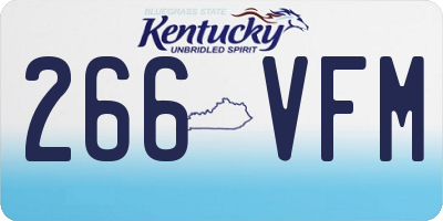 KY license plate 266VFM