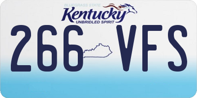 KY license plate 266VFS