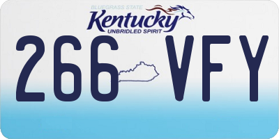 KY license plate 266VFY