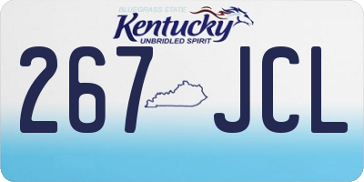 KY license plate 267JCL