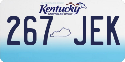 KY license plate 267JEK