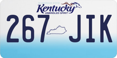 KY license plate 267JIK
