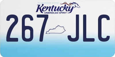 KY license plate 267JLC