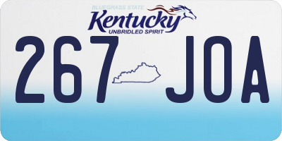 KY license plate 267JOA