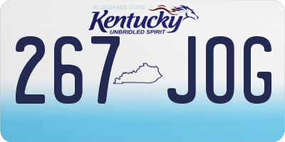 KY license plate 267JOG