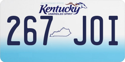 KY license plate 267JOI