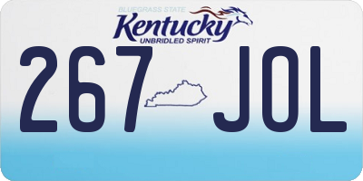 KY license plate 267JOL