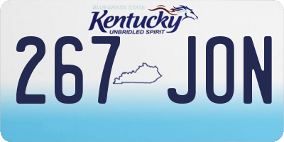 KY license plate 267JON