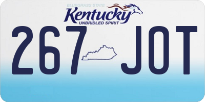 KY license plate 267JOT
